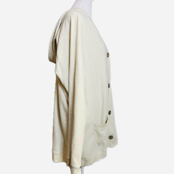 Isaac Mizrahi Cream Button-Up Cardigan-XL - Picture 2 of 8